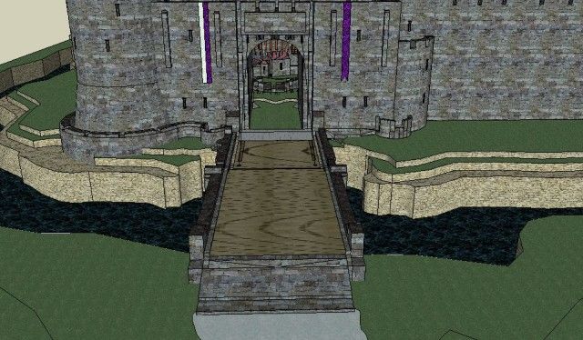 Norman castle drawbridge view 1