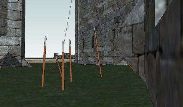 Norman castle row of stakes