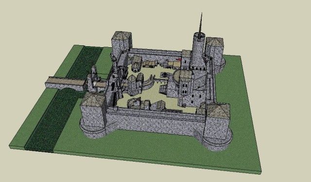 Teuton castle bird view departing