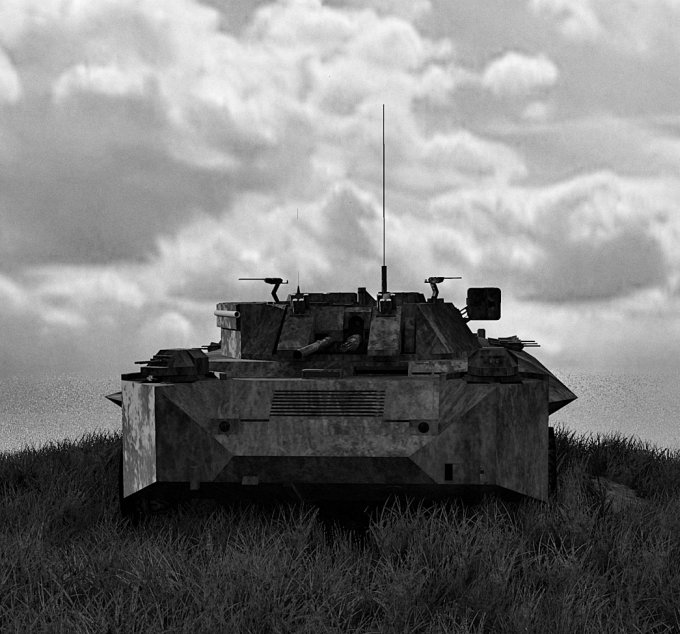 Front, black & white