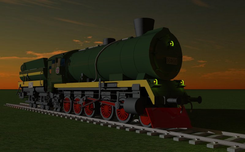 Sunset, lights, front view