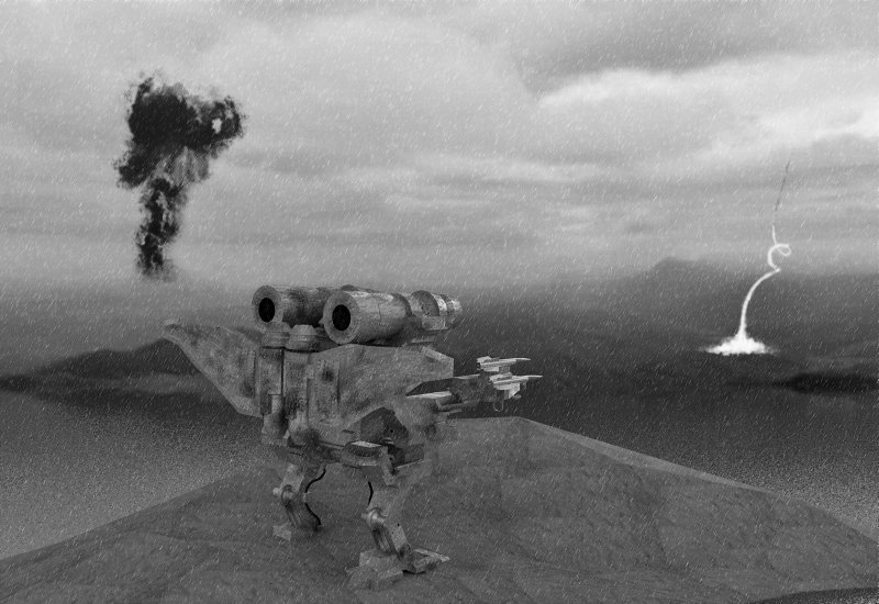 Realistic, nuclear blast, rain