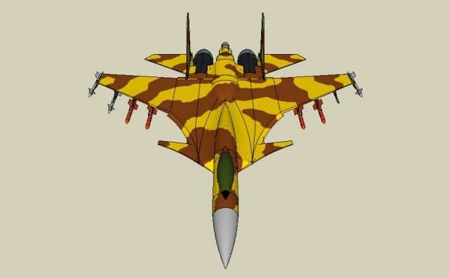 Plane 2 front top view