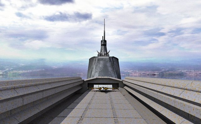 Front view, dramatic