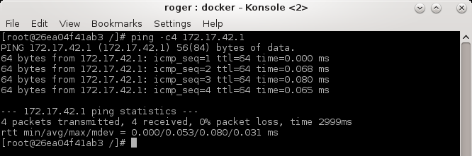 Container to host ping