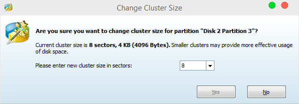Cluster size change