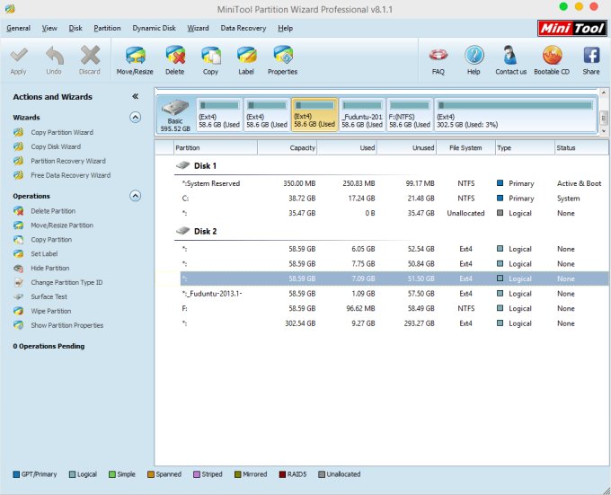 EXT filesystem operations