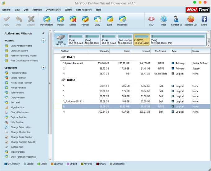 NTFS filesystem operations