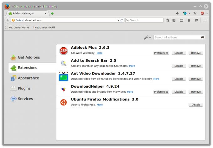 Firefox addons