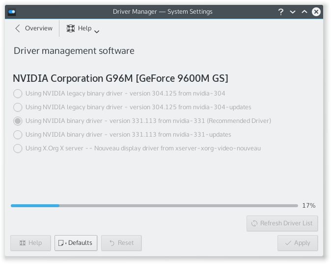 Nvidia drivers, installing