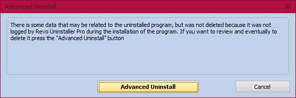 Advanced uninstall
