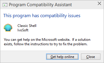 Classic Shell cannot run