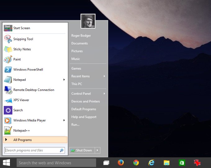Classic Shell running