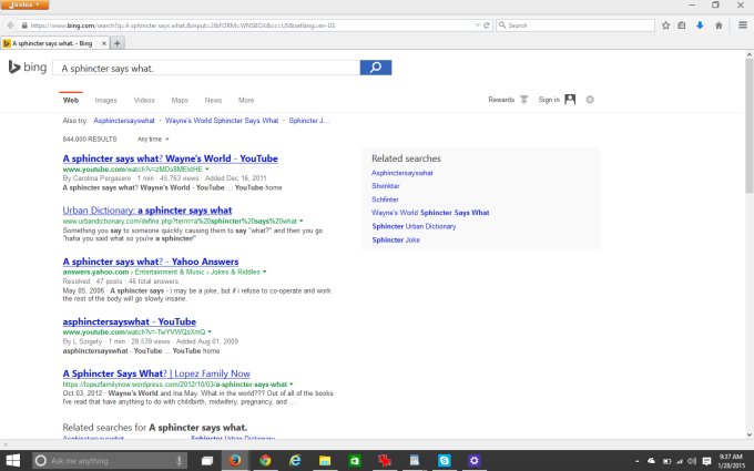 Bing search
