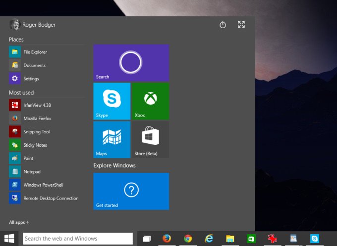 Edited menu, online account