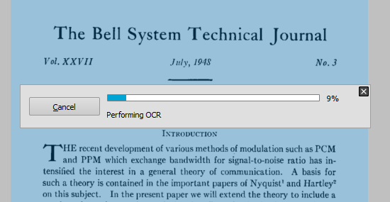 Conversion progress bar not centered