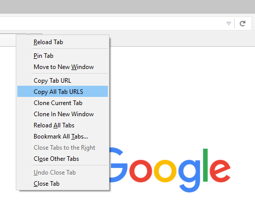 Context menu