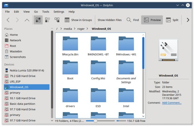 NTFS partition mounted