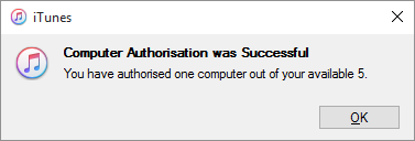 Authorized, 1 out of 5 computers