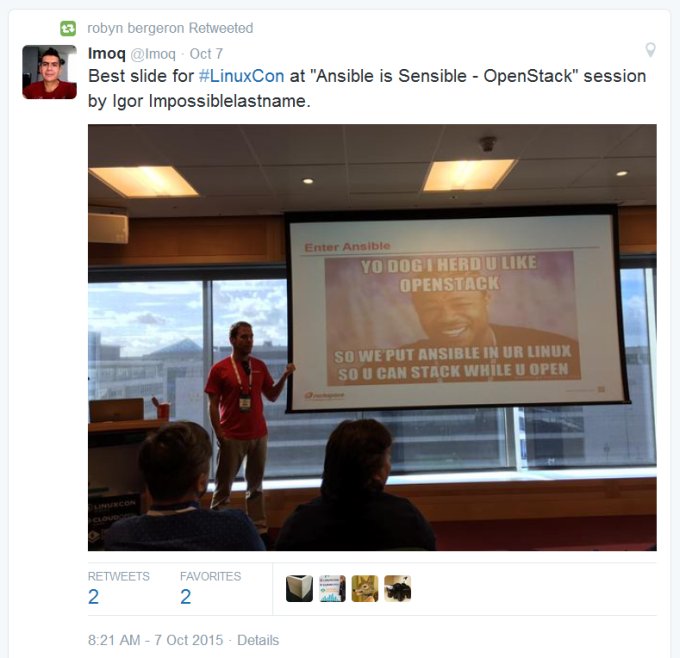 CloudOpen 2015, Ansible is Sensible, funny slide