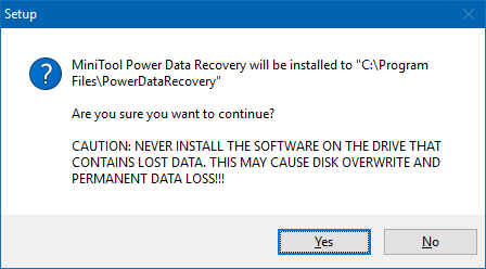 Installation warning