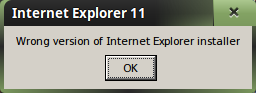 Wrong version of Internet Explorer