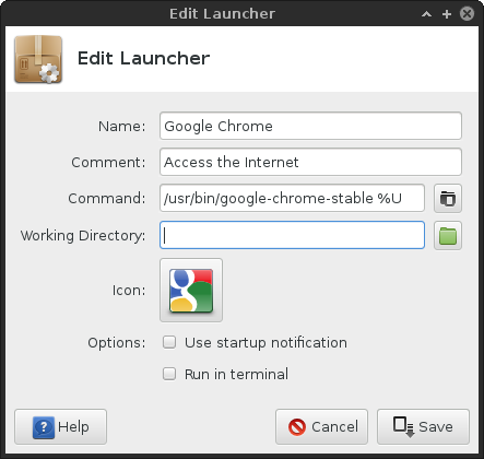 Edit launcher
