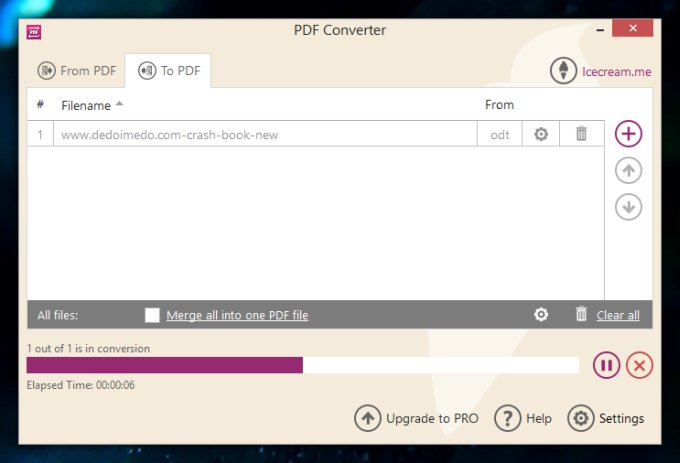 Converting to PDF in process