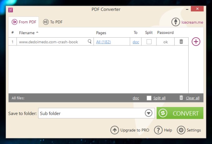 Convert from PDF