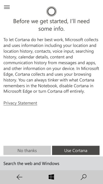 Cortana terms