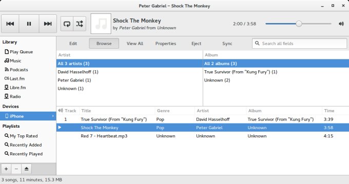 iPhone playing music