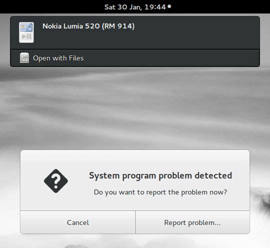 System problem detected