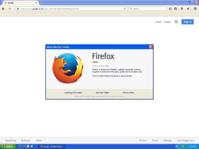 Firefox up to date