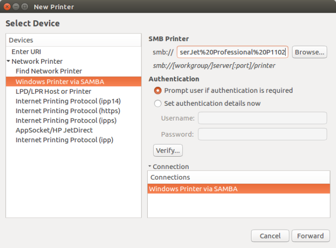 Samba printing works