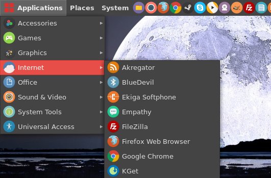 MATE + Numix, system menu