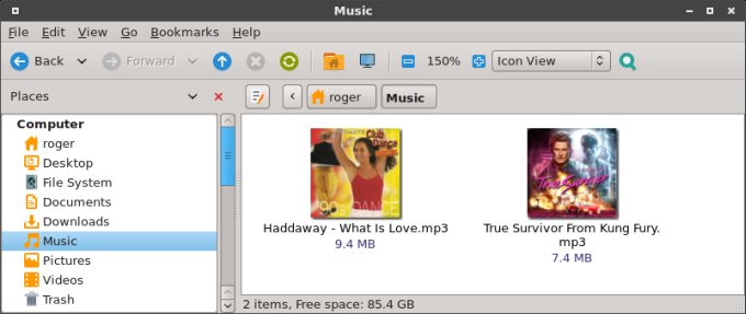 MATE + Numix desktop, file manager