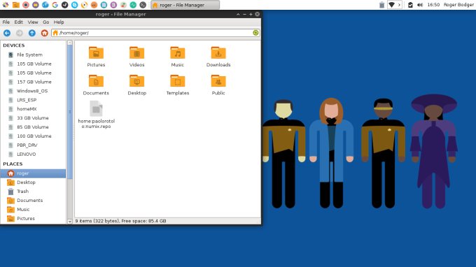 Xfce + Numix, file manager