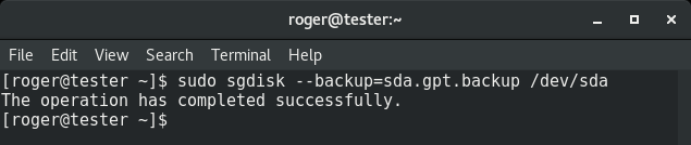 Sgdisk, backup, done