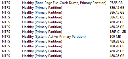 System Reserved, active partition