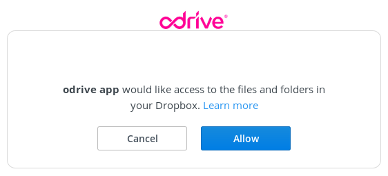Allow access to Dropbox