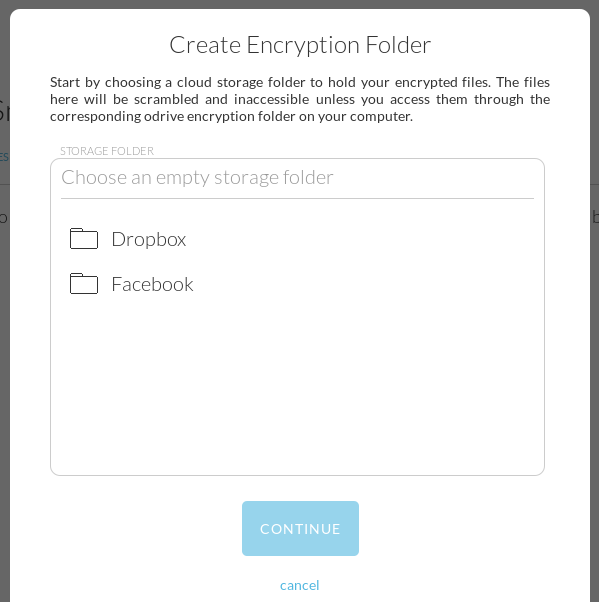Create encrypted folder