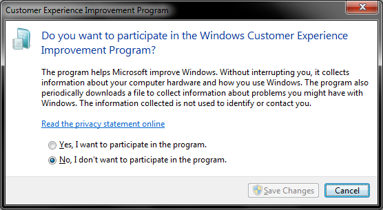 Experience program, opt-in