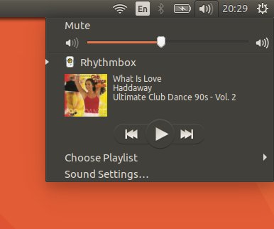 Rhythmbox system area integration