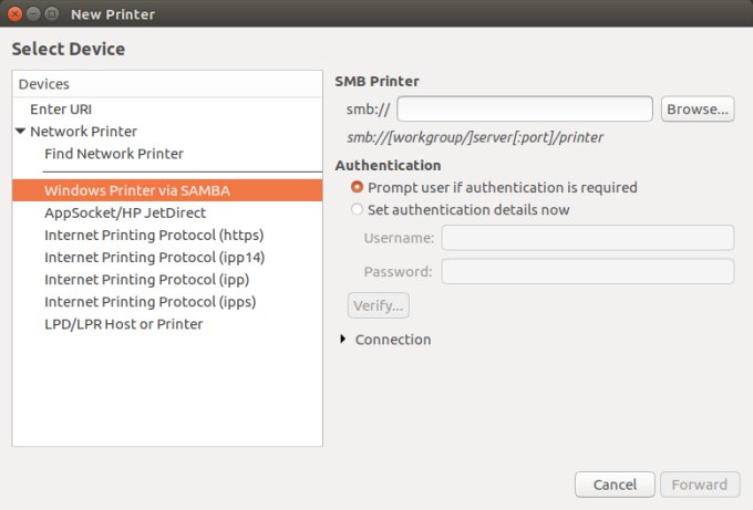 Samba printing attempt