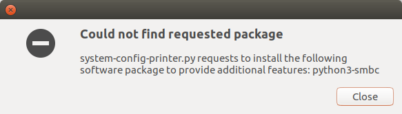 Printing, missing dependencies