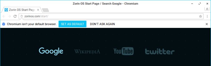 Chromium, not a default browser, what