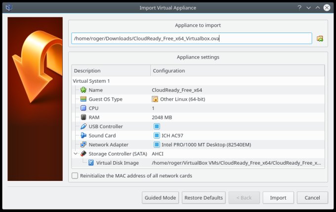 Import virtual machine