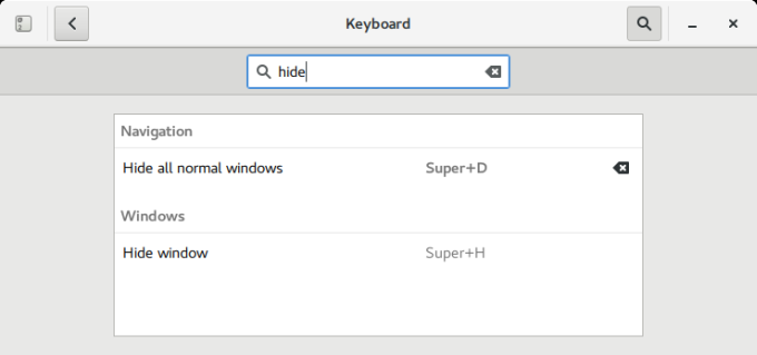 Show desktop keyboard shortcut combo