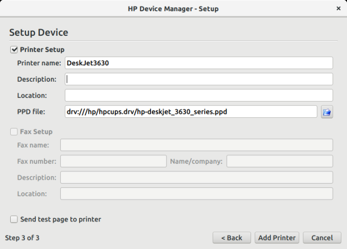 Last configuration step