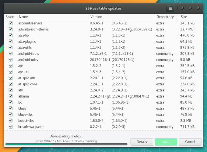 Updates, downloading